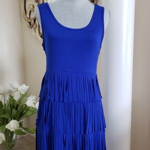 Spense - Royal blue fringe dress